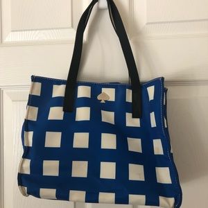 Kate Spade Blue Checkered Tote